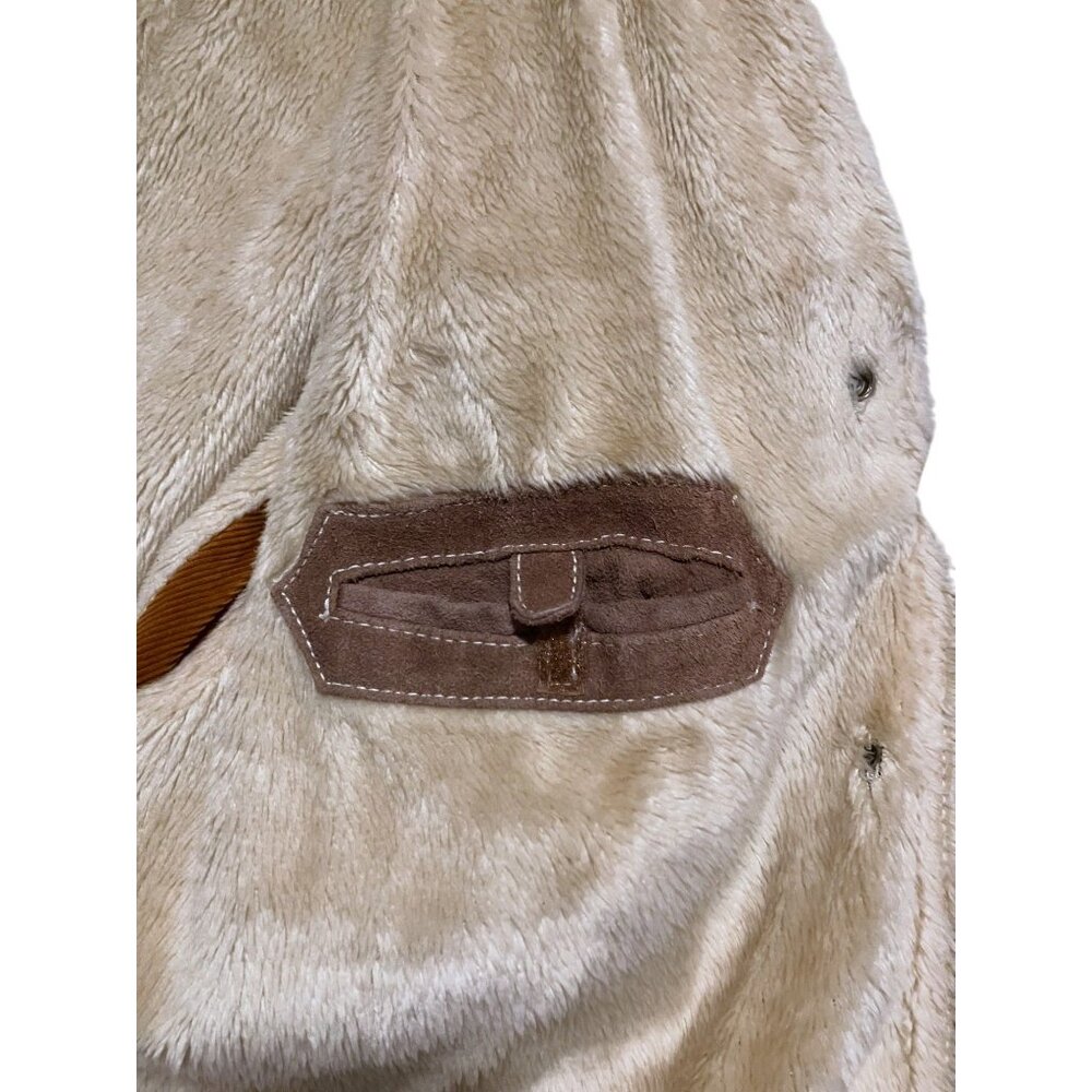 Vintage Grande Bay Suede Trucker Jacket 44 Sherpa Faux Fur Lined Western Cowboy - Picture 10 of 15